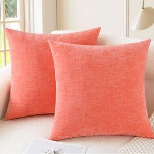 Coral Throw Pillow Covers 2-Pack
